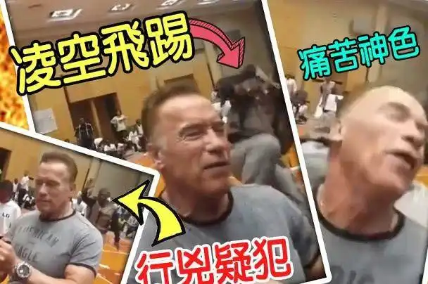  71岁的施瓦辛格被人从背后飞踹,却弹飞袭击者,果然够硬汉