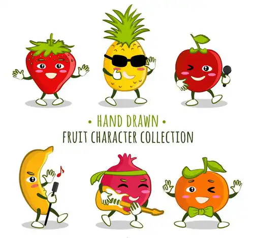  卡通表情水果