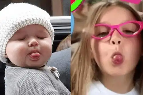  贝克汉姆家的小七哈珀重新经典,此前这个动作被印成海报疯传