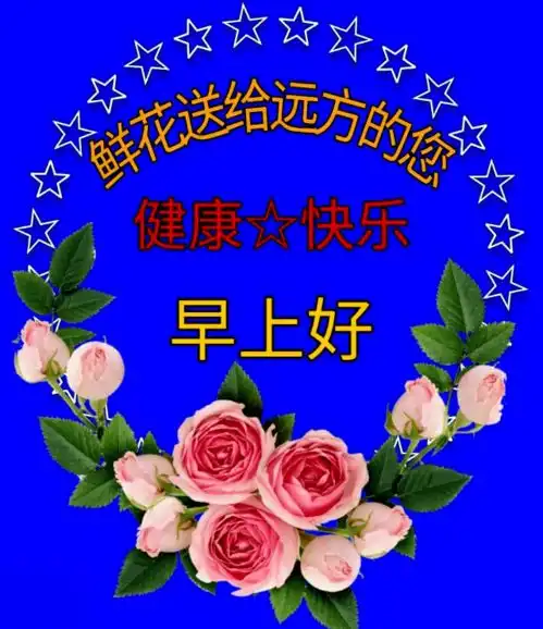  美丽的鲜花早上好表情包,鲜花送给远方的您,祝您健康快乐