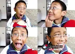  男孩模仿杰克逊表情搞怪蹿红网络