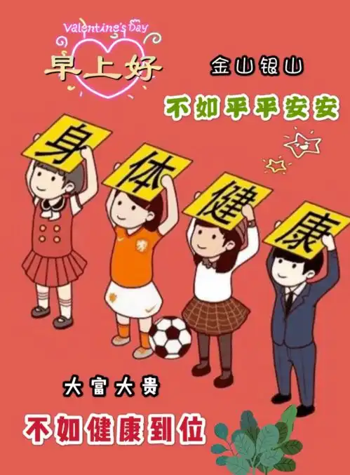  5张最新早安祝福语表情图片免打字,清晨健康养生运动早上好图片带字