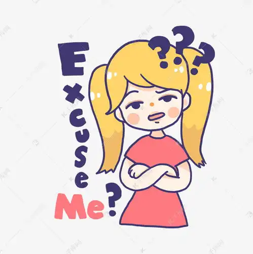  表情粉色系撒娇女孩手绘卡通可爱表情包疑问问号素材图片免费下载千库网表情