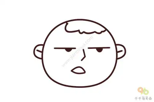  人物表情包呆呆的男孩简笔画
