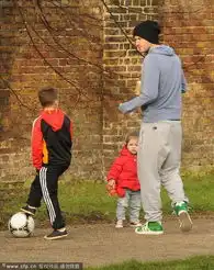  小贝一家公园踢球哈珀一旁观看表情茫然