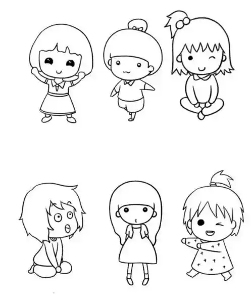  可爱小女生人物简笔画,人人都会画