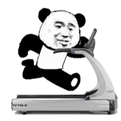  熊猫头跑步动态表情包