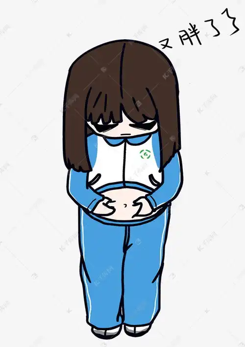  开学小女生卡通人物形象又胖了表情包素材图片免费下载千库网