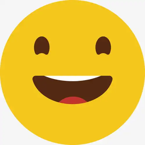 黄色可爱圆脸矢量开心表情