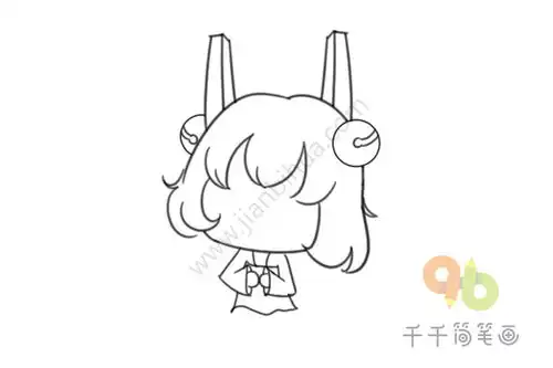  蔡文姬头像简笔画步骤图