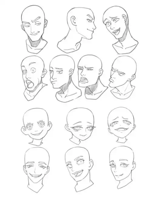  绘画素材分享人物五官表情参考喜怒哀乐