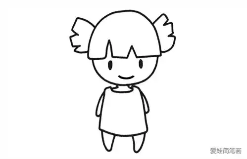 小女孩烦恼表情简笔画