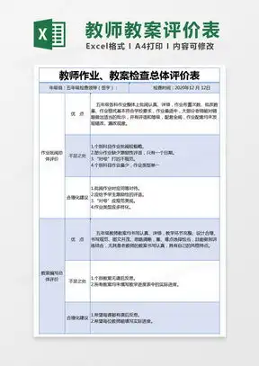  教学评价表excel表格模板下载熊猫办公