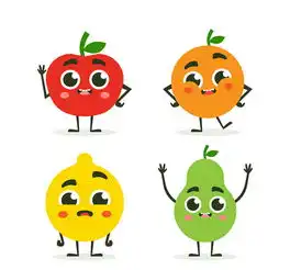  4款可爱表情水果