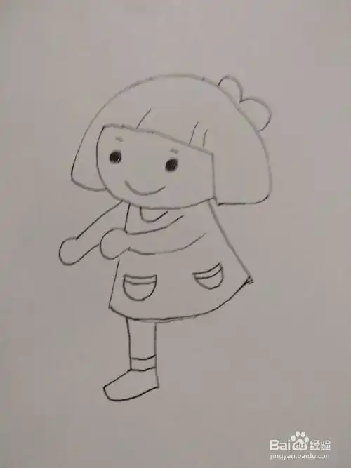 可爱女孩表情包简笔画少