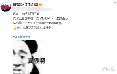  edg不愧是理财专家,卖教练和选手又赚翻了,却只买回一只狗