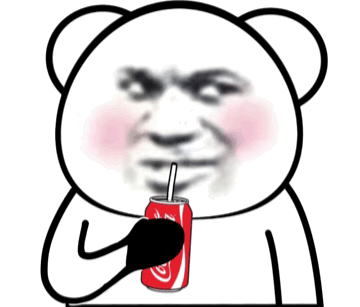  熊猫头喝变色饮料表情包动图