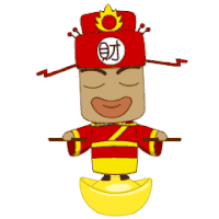  蘑菇头财神恭喜发财红包拿来gif动图动态图表情包下载soogif