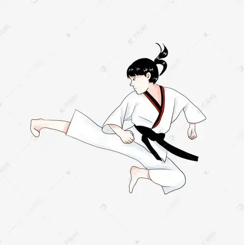  表情跆拳道小女孩踢腿手绘卡通动漫人物培训班素材图片免费下载千库网表情