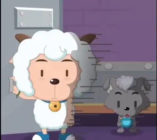  小灰灰都被喜羊羊给带坏了,为救小羊很勇敢,开门之后表情亮了