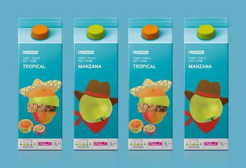  调皮幽默的创意果汁饮料包装设计