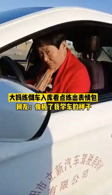  大妈练倒车入库看点练出表情包