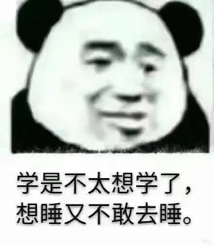  学是不太想学了,想睡又不敢去睡熊猫头学是不太想学了熊猫不敢表情