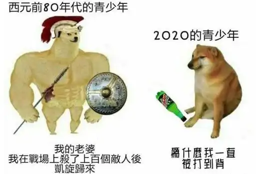  肌肉柴犬与cheems表情包