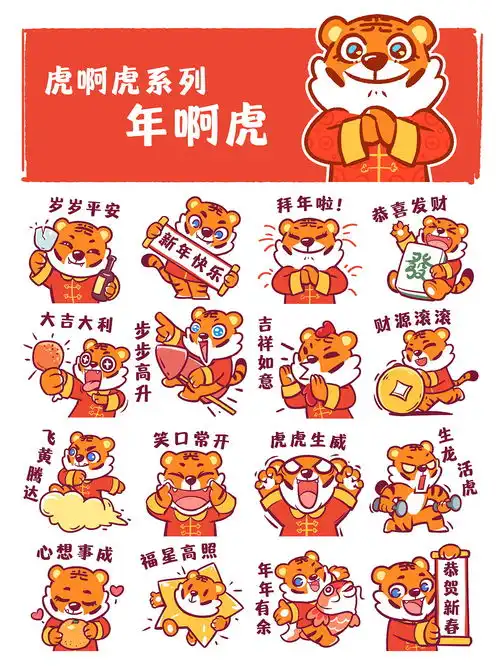  年啊虎表情包系列