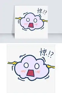  表情惊可爱云朵插画图片素材psb格式下载卡通手绘边框大全