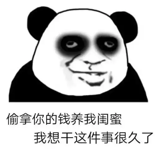  熊猫头套路表情包我能偷拿你一点钱吗