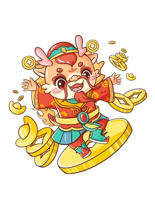  2024龙年大吉龙年卡通广告素材下载至来源处