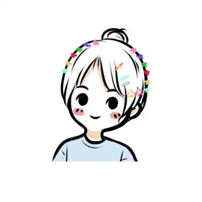  可爱简笔画女孩头像,紧紧拥抱你天使的翅膀