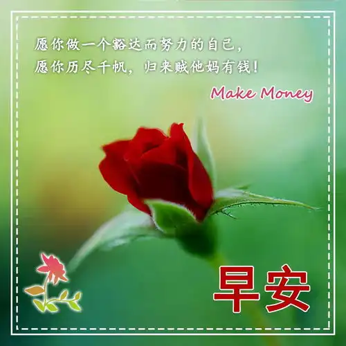  早上好祝福动态图片表情带字和鲜花,清晨早安问候语配动态图片