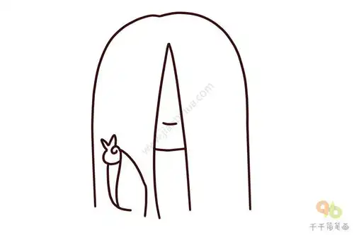  贞子剪刀手表情包简笔画