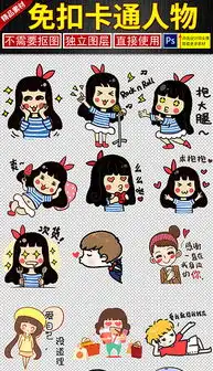  卡通美少女表情包png素材图片模板下载2.63mb美女大全人物形象