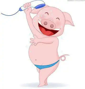  求小猪掉水里的照片或者洗澡的照片搞笑的