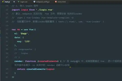  在vue中结合render函数渲染指定的组件到容器中