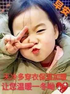  冬季非常可爱漂亮的萌娃宝宝早安表情萌娃图片冬天暖心的微信朋友圈群发早上好祝福语短信